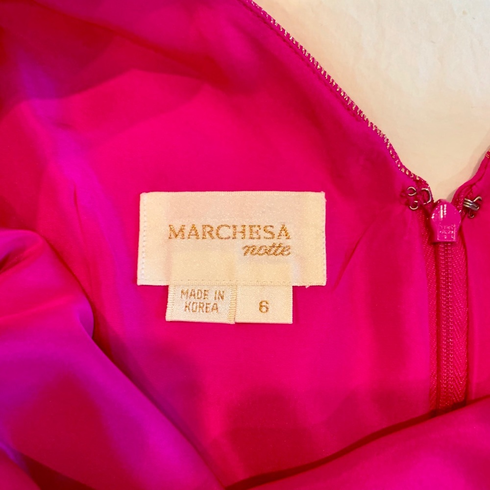 Marchesa Pink/Gold Dress so 6 - Picture 4 of 5